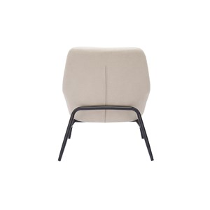 Fauteuil en tissu effet velours beige et métal noir maxine