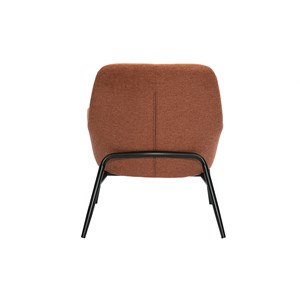 Fauteuil en tissu effet velours terre brulée et métal noir maxine