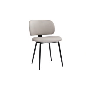 Chaises en tissu velours taupe et métal noir (lot de 2) atrium