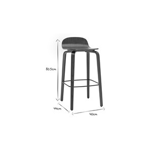 Tabourets de bar  bois noir h68 cm (lot de 2) obra