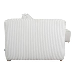 Canapé d'angle droit en tissu velours côtelé écru 3-4 places panam