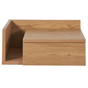 Table de chevet murale finition bois chêne clair avec tiroir nasty