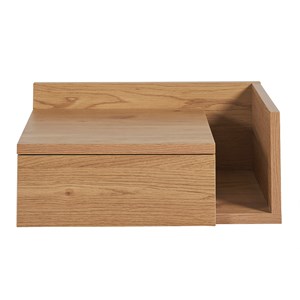 Table de chevet murale finition bois chêne clair avec tiroir nasty