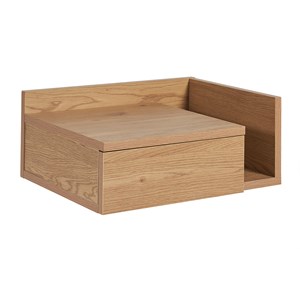 Table de chevet murale finition bois chêne clair avec tiroir nasty