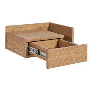 Table de chevet murale finition bois chêne clair avec tiroir nasty