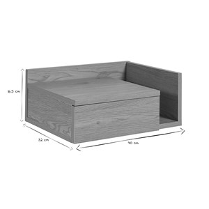 Table de chevet murale finition bois chêne clair avec tiroir nasty