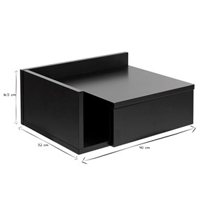 Table de chevet murale noire avec tiroir nasty