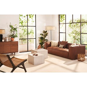 Tables basses gigognes effet marbre noir (lot de 2) calla