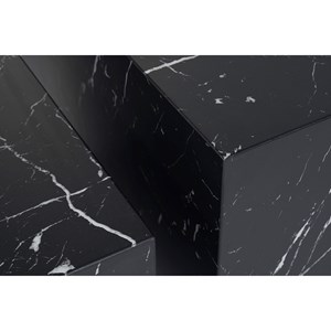 Tables basses gigognes effet marbre noir (lot de 2) calla