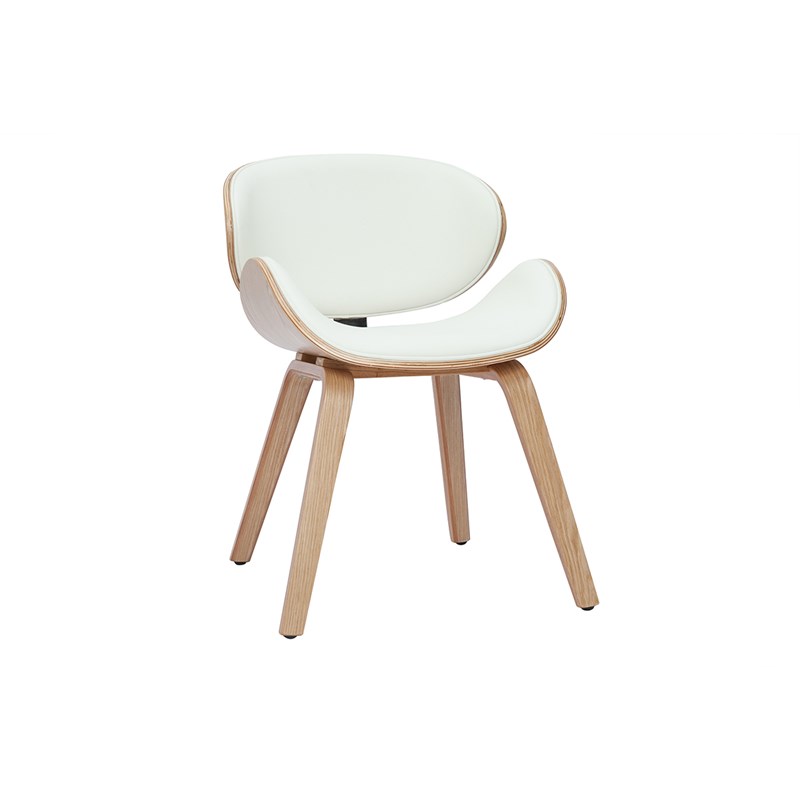 Miliboo - Chaise blanc et bois clair walnut