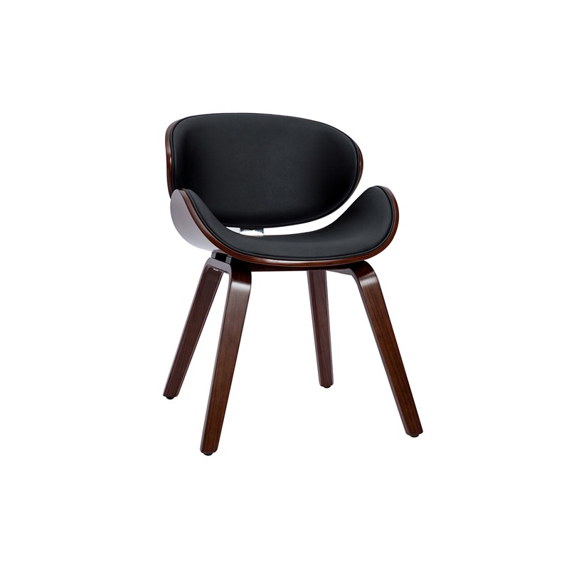 Miliboo - Chaise noir et bois foncé noyer walnut