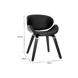 Chaise noir et bois foncé noyer walnut