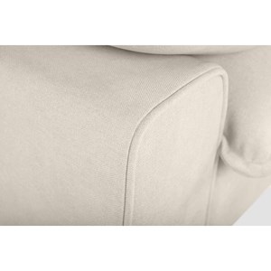 Canapé 3 places en tissu effet velours beige et métal noir dory