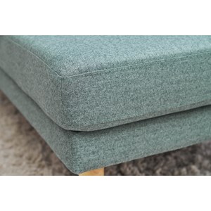 Méridienne en tissu vert de gris et bois clair massif l190 cm bertille