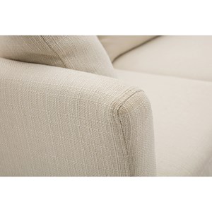 Canapé d'angle droit déhoussable 4 places en tissu beige et bois clair oslo