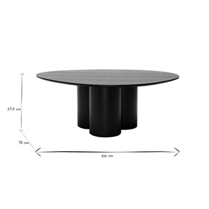 Table basse bois noir l100 cm hollen