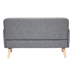 Canapé 2 places en tissu gris clair et bois clair isko