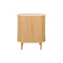 Buffet haut  avec portes coulissantes bois clair chêne l70 cm epic