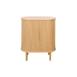 Buffet haut  avec portes coulissantes bois clair chêne l70 cm epic