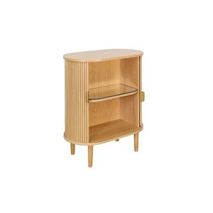 Buffet haut  avec portes coulissantes bois clair chêne l70 cm epic