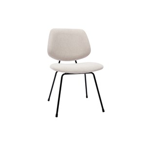 Chaises en tissu effet velours texturé beige et métal noir (lot de 2) barnet