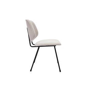 Chaises en tissu effet velours texturé beige et métal noir (lot de 2) barnet