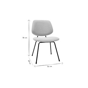 Chaises en tissu effet velours texturé beige et métal noir (lot de 2) barnet
