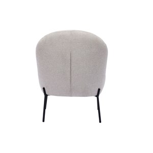 Fauteuil en tissu effet velours texturé beige et métal noir beley
