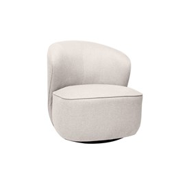 Fauteuil pivotant en tissu effet velours texturé beige amber