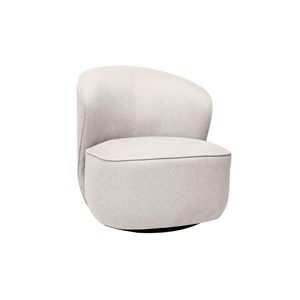 Fauteuil pivotant en tissu effet velours texturé beige amber