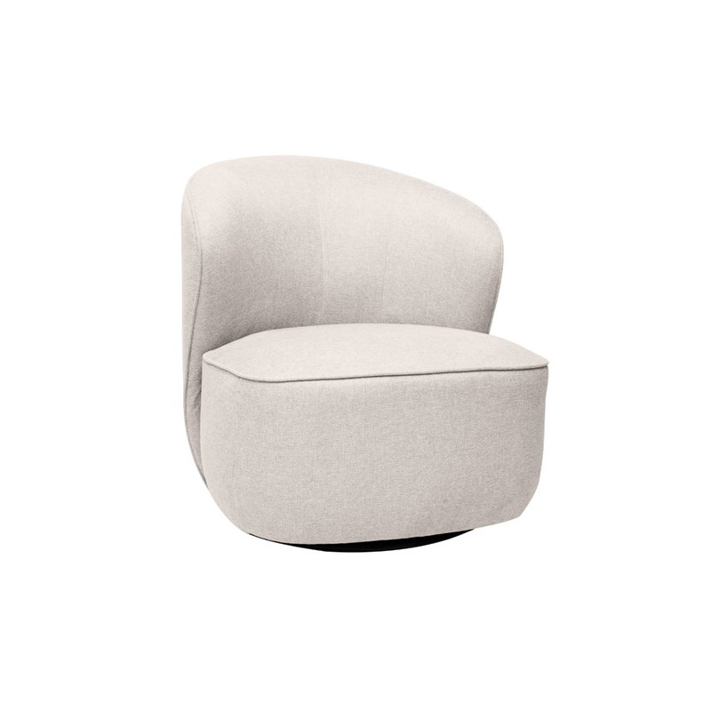 Miliboo - Fauteuil pivotant en tissu effet velours texturé beige amber