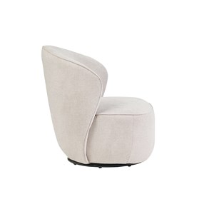 Fauteuil pivotant en tissu effet velours texturé beige amber