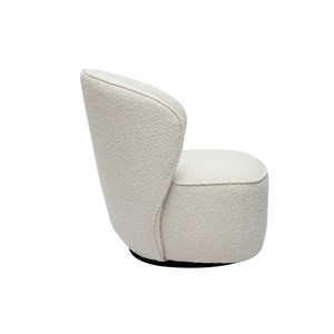 Fauteuil pivotant en tissu effet laine bouclée blanc amber