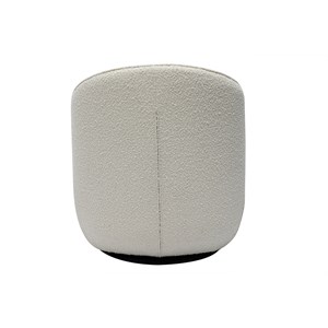 Fauteuil pivotant en tissu effet laine bouclée blanc amber