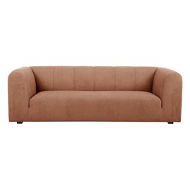 Canapé en tissu effet velours terre brûlée 3-4 places oliveiro
