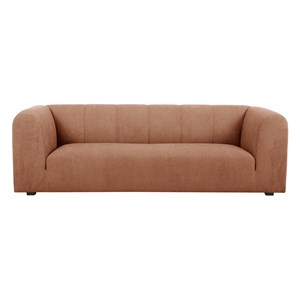 Canapé en tissu effet velours terre brûlée 3-4 places oliveiro