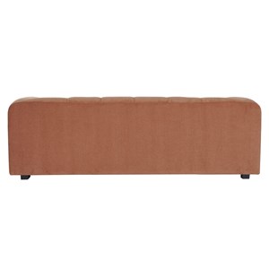 Canapé en tissu effet velours terre brûlée 3-4 places oliveiro