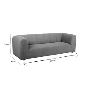 Canapé en tissu effet velours terre brûlée 3-4 places oliveiro