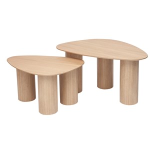 Tables basses gigognes en bois clair (lot de 2) foleen