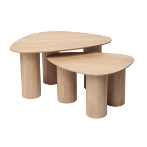 Tables basses gigognes en bois clair (lot de 2) foleen