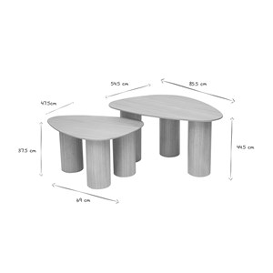 Tables basses gigognes en bois clair (lot de 2) foleen