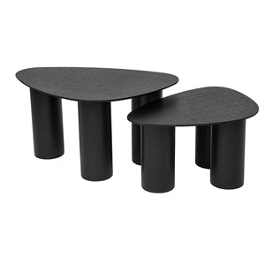 Tables basses gigognes en bois noir (lot de 2) foleen