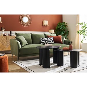 Tables basses gigognes en bois noir (lot de 2) foleen