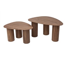 Tables basses gigognes en bois foncé (lot de 2) foleen