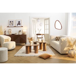 Tables basses gigognes en bois foncé (lot de 2) foleen