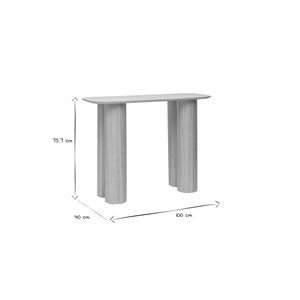 Console en bois clair l100 cm foleen