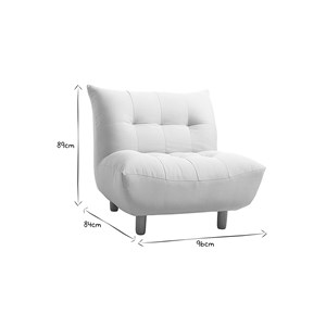 Fauteuil en tissu effet laine bouclée blanc et bois clair yumi