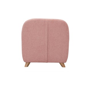 Fauteuil enfant en tissu effet velours texturé rose et bois clair norkid
