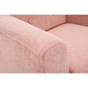 Fauteuil enfant en tissu effet velours texturé rose et bois clair norkid