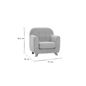 Fauteuil enfant en tissu effet velours texturé rose et bois clair norkid